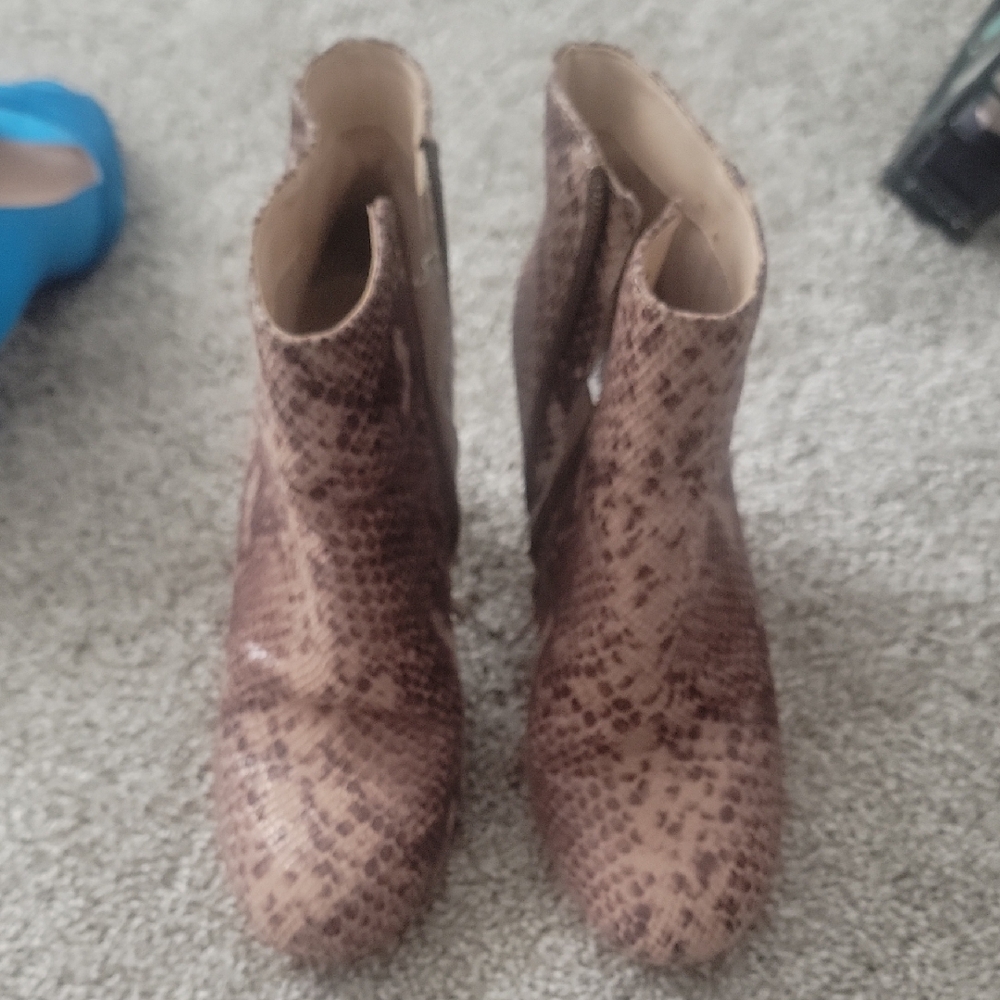 INC International Concepts Brown Snake Print Booties